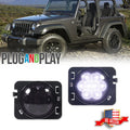Smoked White LED Front Side Marker Lights for Jeep Wrangler JK (2007–2018)