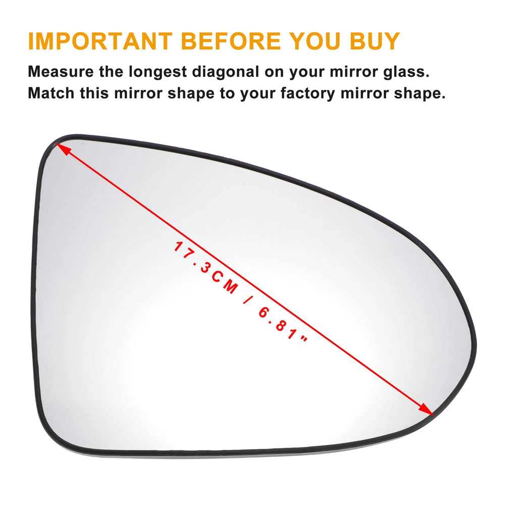 Right Side White Mirror Glass for Hyundai Sonata (2020–2022)