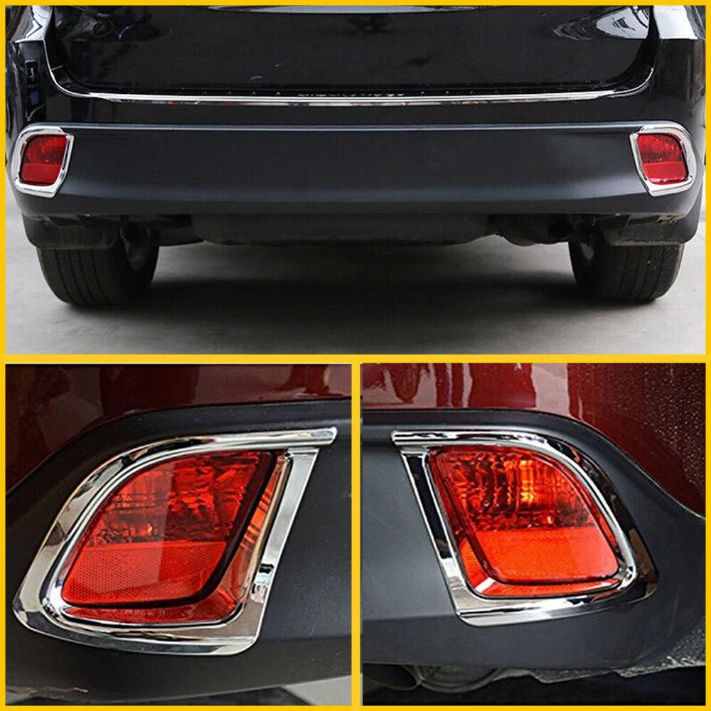 Chrome Rear Bumper Fog Light Lamp Cover Trim for Toyota Highlander (2014–2018)