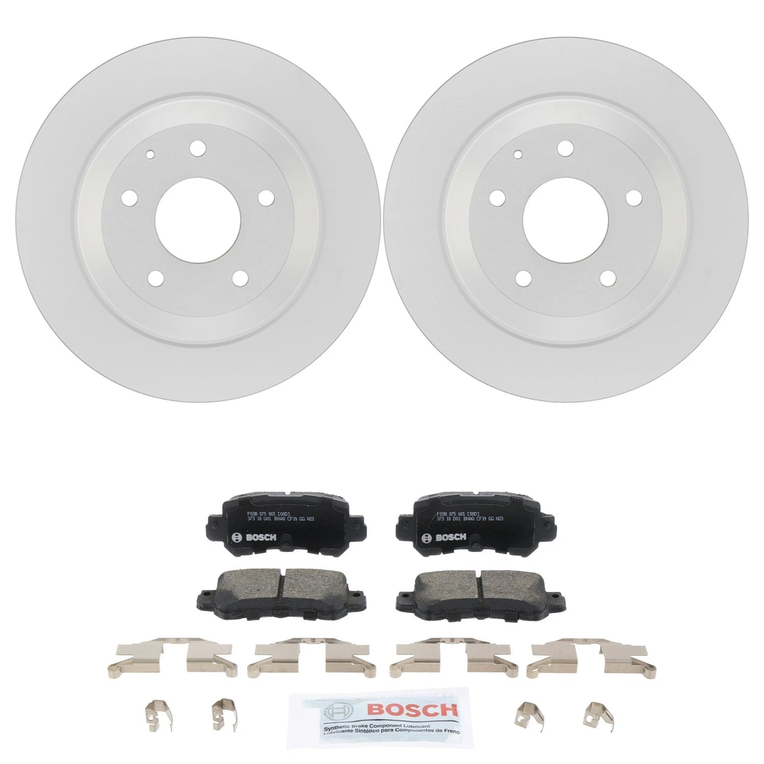 Set of 2 Bosch QuietCast Rear Rotors & Ceramic Brake Pads for Mazda CX-5 (2013–2021)