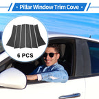 6 Pcs Door Pillar Window Trim for Mitsubishi (Carbon Fiber Pattern)