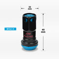 20Pc M12X1.5 Sky Blue JDM Closed End Lug Nut Set with Spline Lock & Key