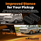5.5" Front Drop Spindles for Chevy Silverado GMC Sierra 2WD (1973–1987)