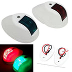 Pair of Green & Red Navigation Side Lights for Boat (Nylon Housing)