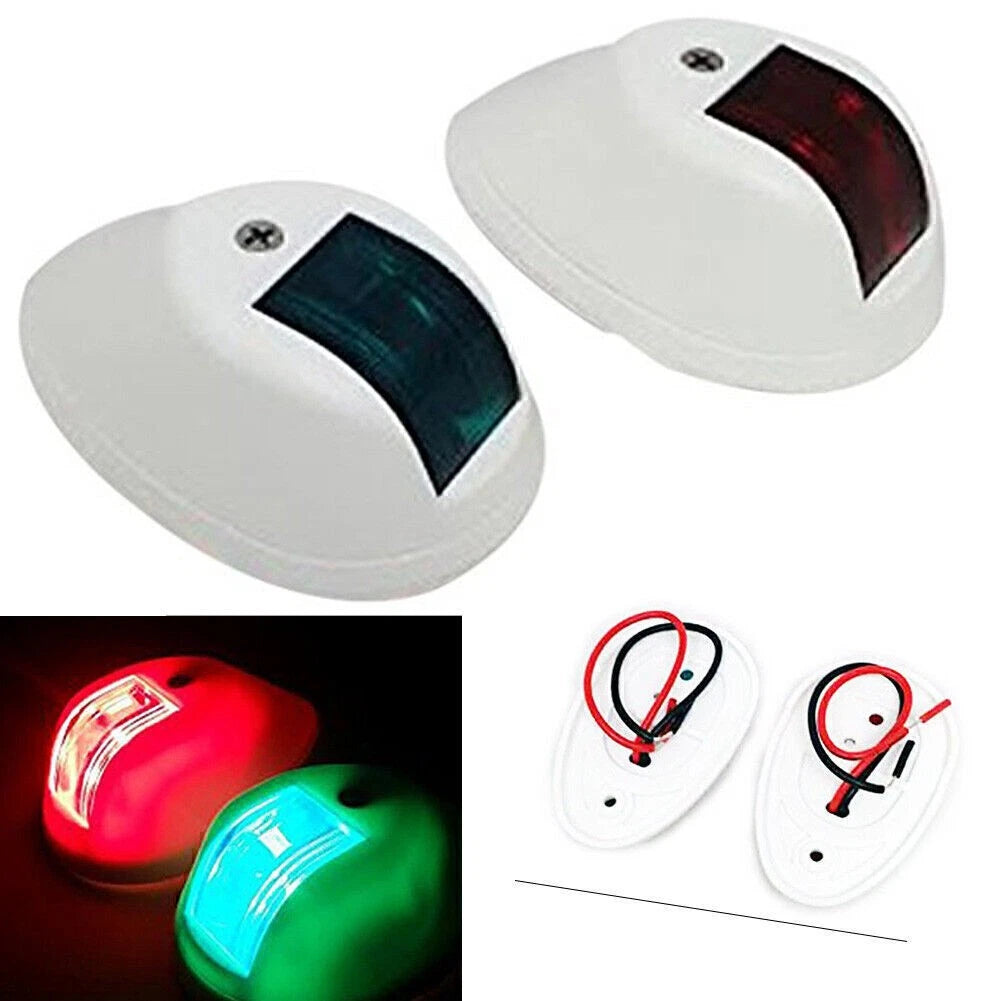 Pair of Green & Red Navigation Side Lights for Boat (Nylon Housing)