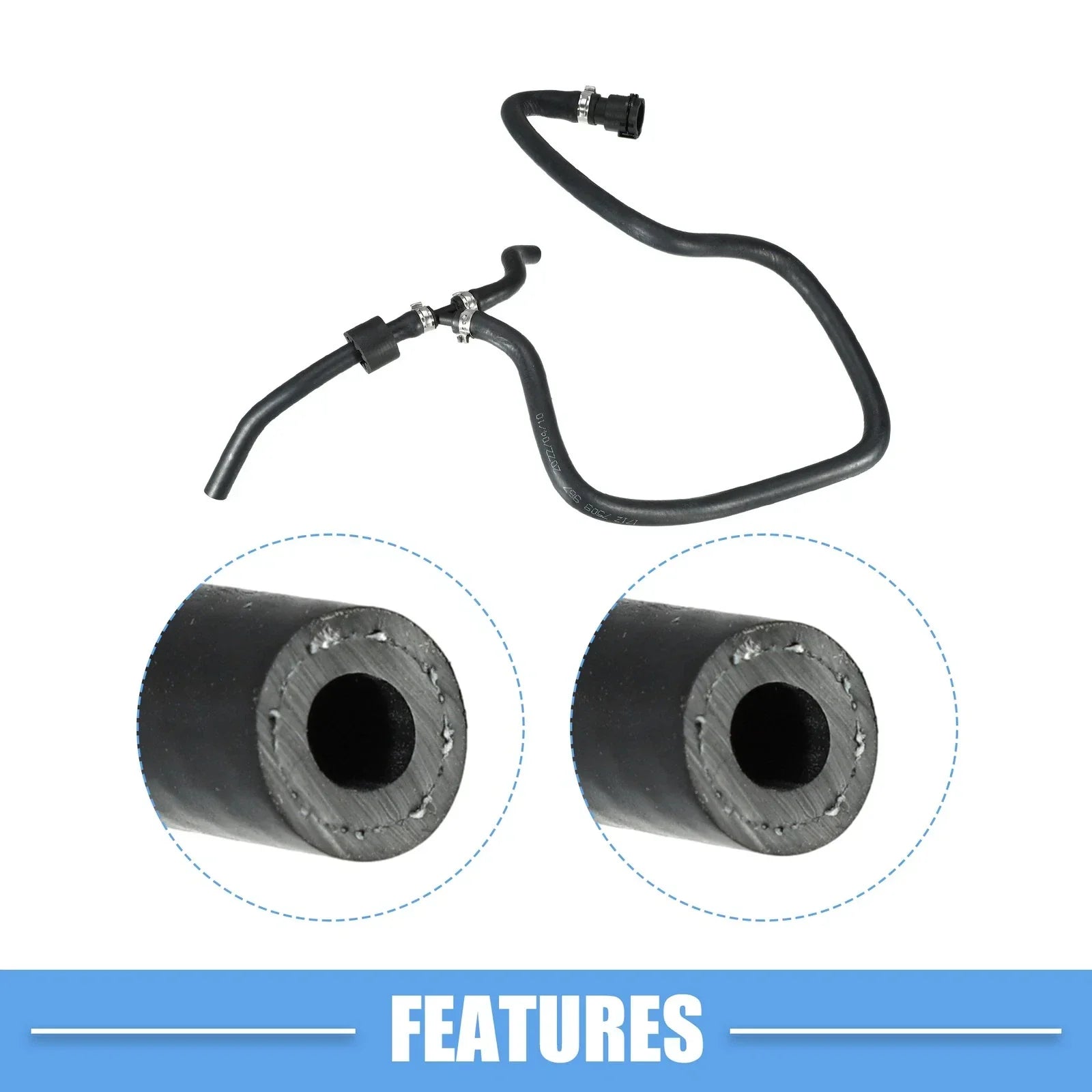 Engine Coolant Hose 4.4L V8 for BMW X5 (2004 - 2006) Rubber Black