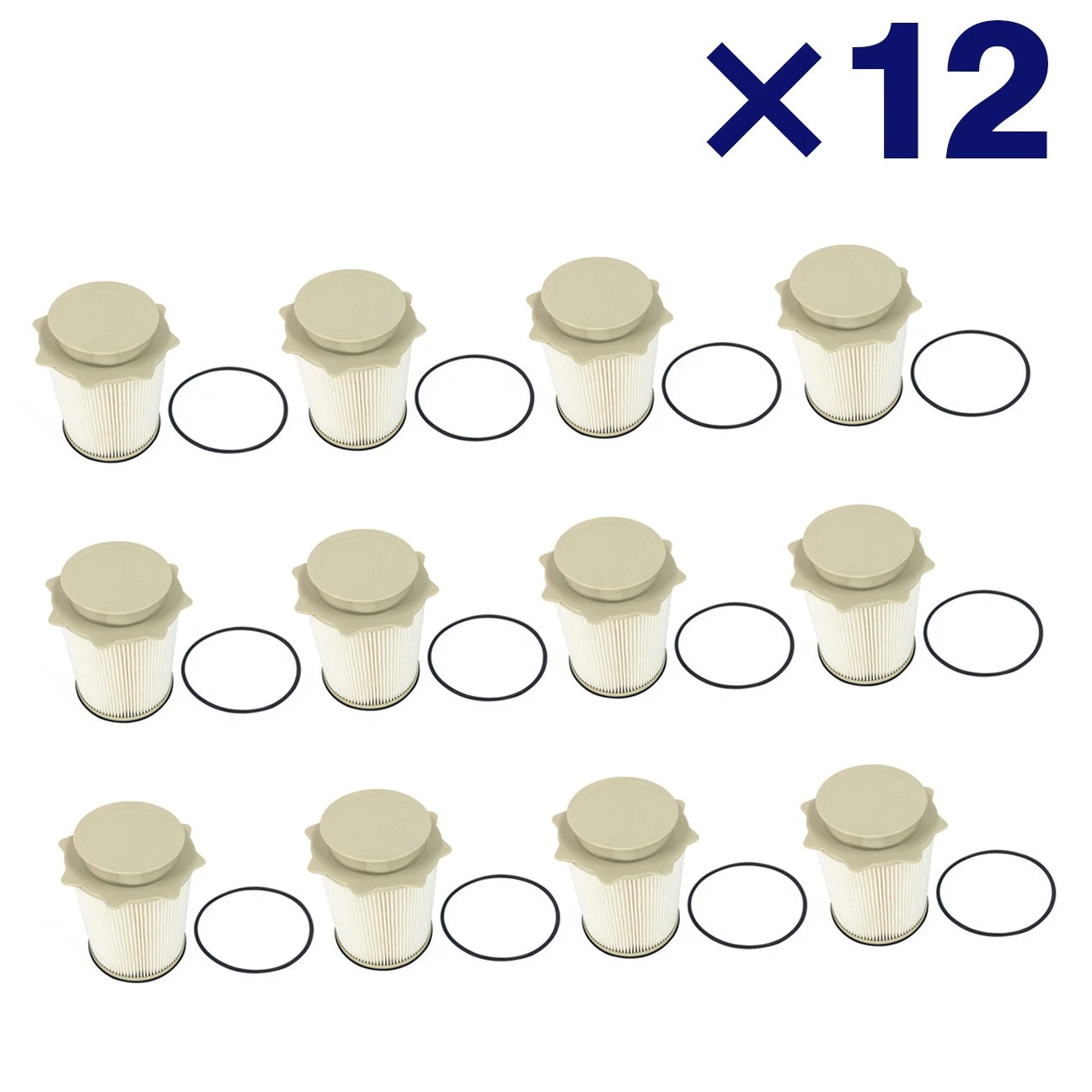 12PCS Diesel Fuel Filters for Dodge Ram Cummins 6.7L (2010–2017)