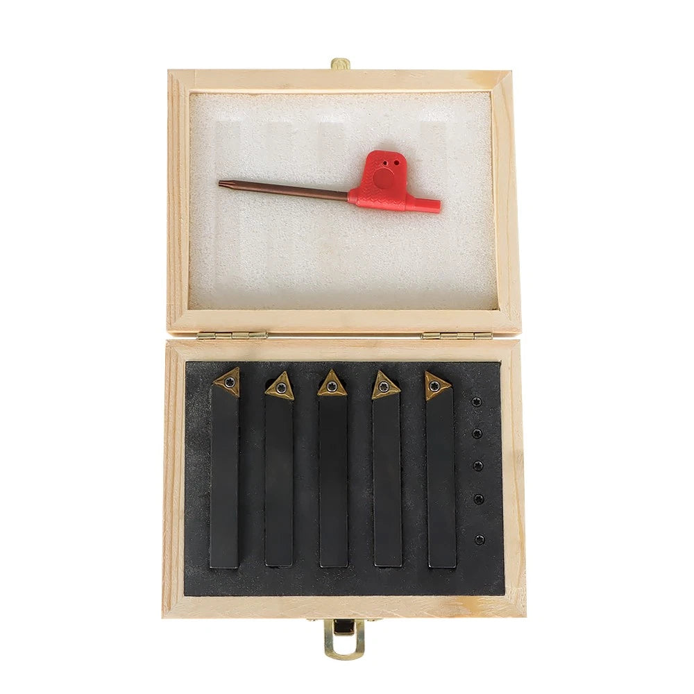 Set of 5 Indexable Carbide Turning Inserts for Machining Lathes