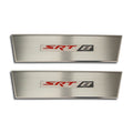 Stainless Door Badges w/Dark Blue Solid Vinyl "SRT 8" Inlay for 09-14 Challenger