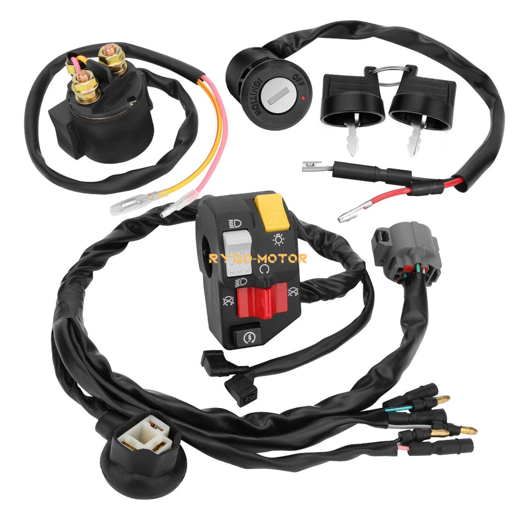 Handlebar Key Starter Relay Switch Kit for Honda TRX300EX Sportrax 1993–2006