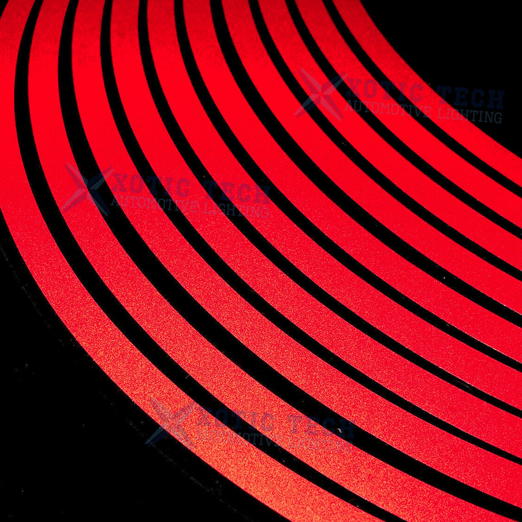 Red Reflective Wheel Hub Rim Stripe Tape Decal Stickers for Universal (-)