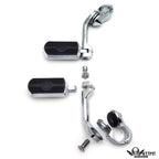 5" Angled Gear Skull Foot Pegs for Harley Sportster (32mm, 1.25" Clamp)