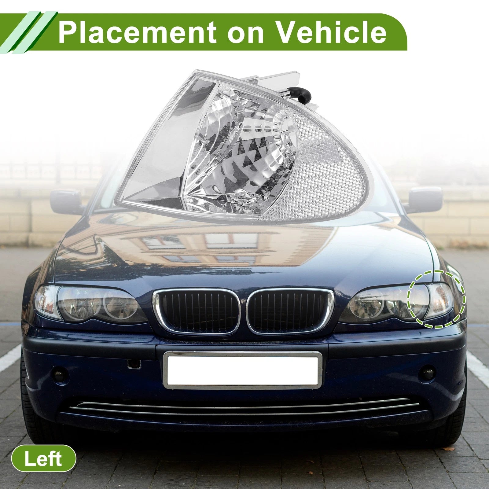 1 Pc Left Corner Signal Light Cover for BMW 3 Series (No. 63136902765) Clear
