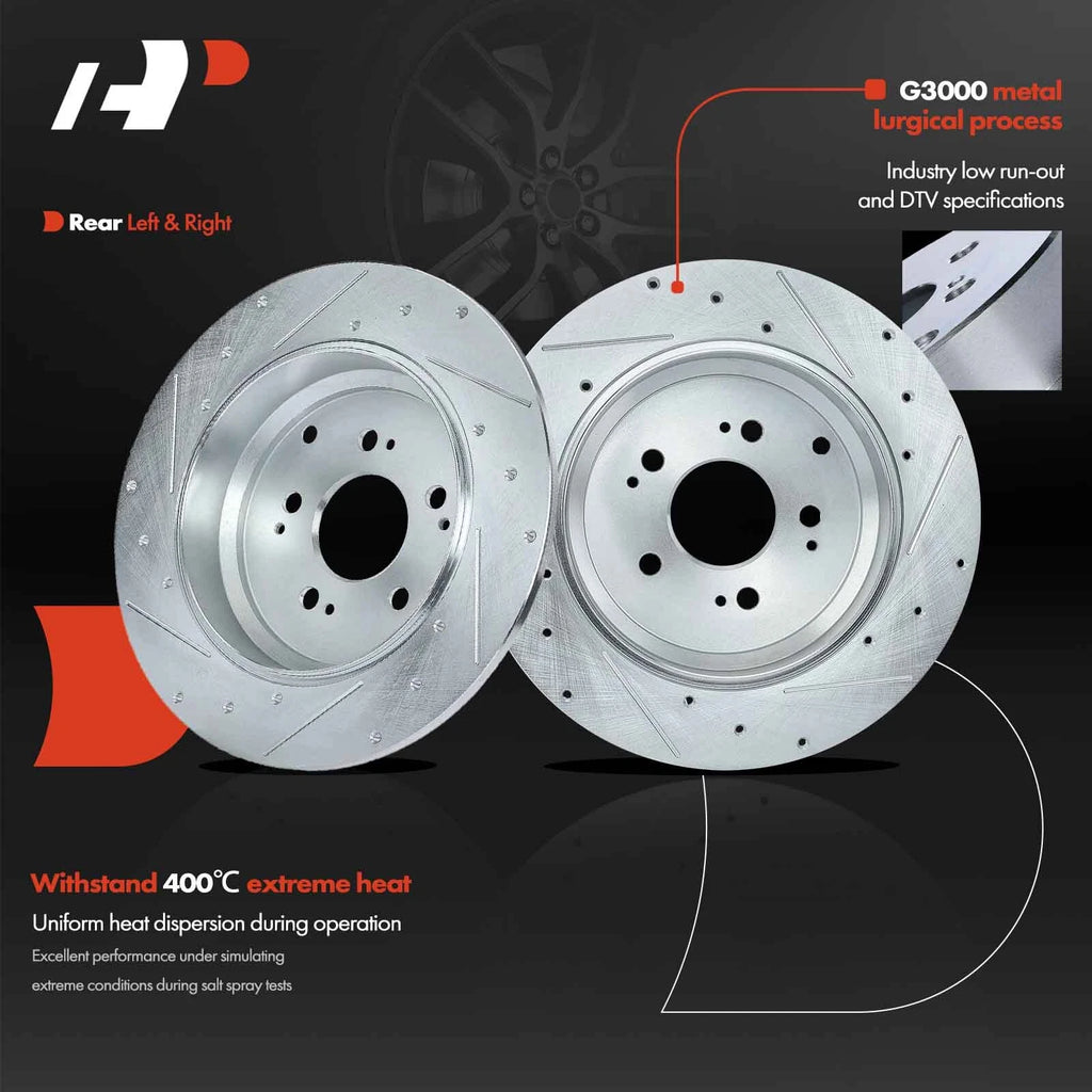 Rear Drilled Brake Rotors for Honda Pilot (2009–2015) Odyssey (2011–2017)