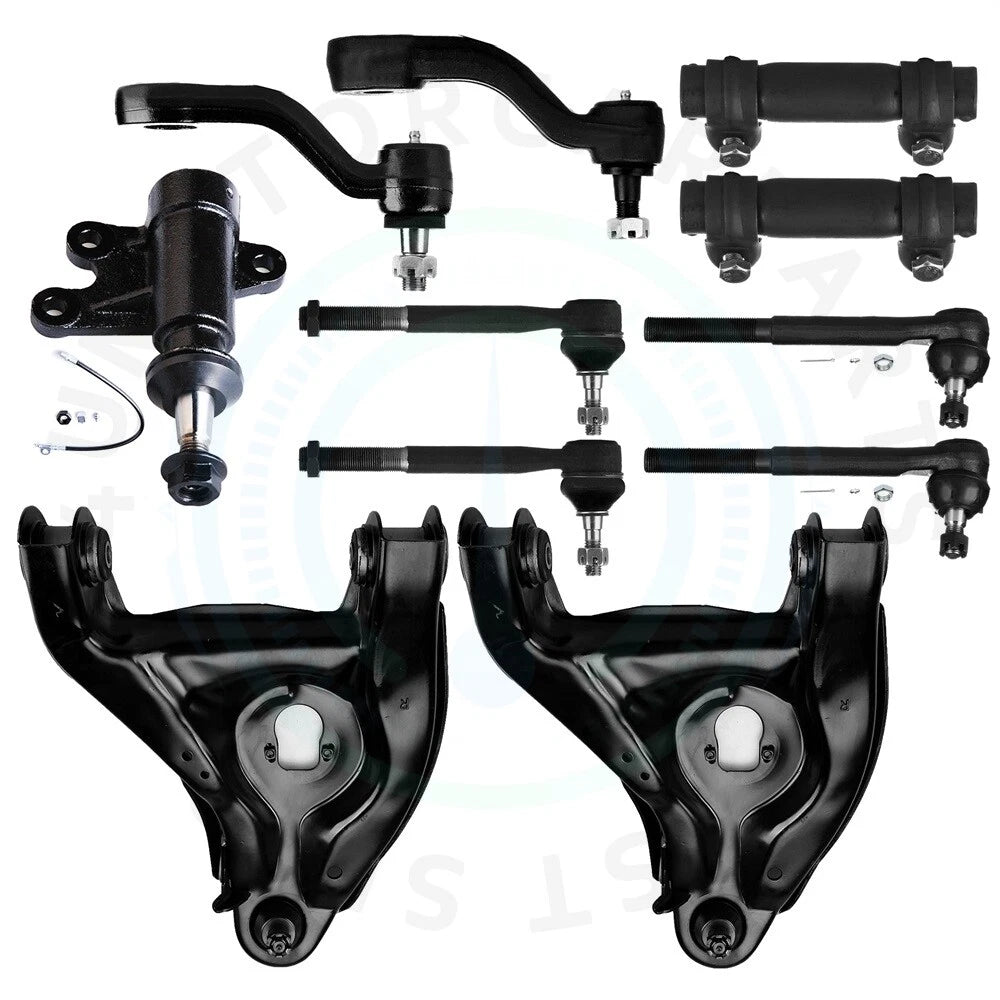 Set of 11 Control Arms and Tie Rod Ends for Chevy C1500 C2500 C3500 Tahoe Yukon (1995–2000)