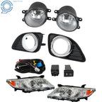 Front Headlights Chrome + Fog Lights Switch w/Cover for Toyota Camry (2010–2011)