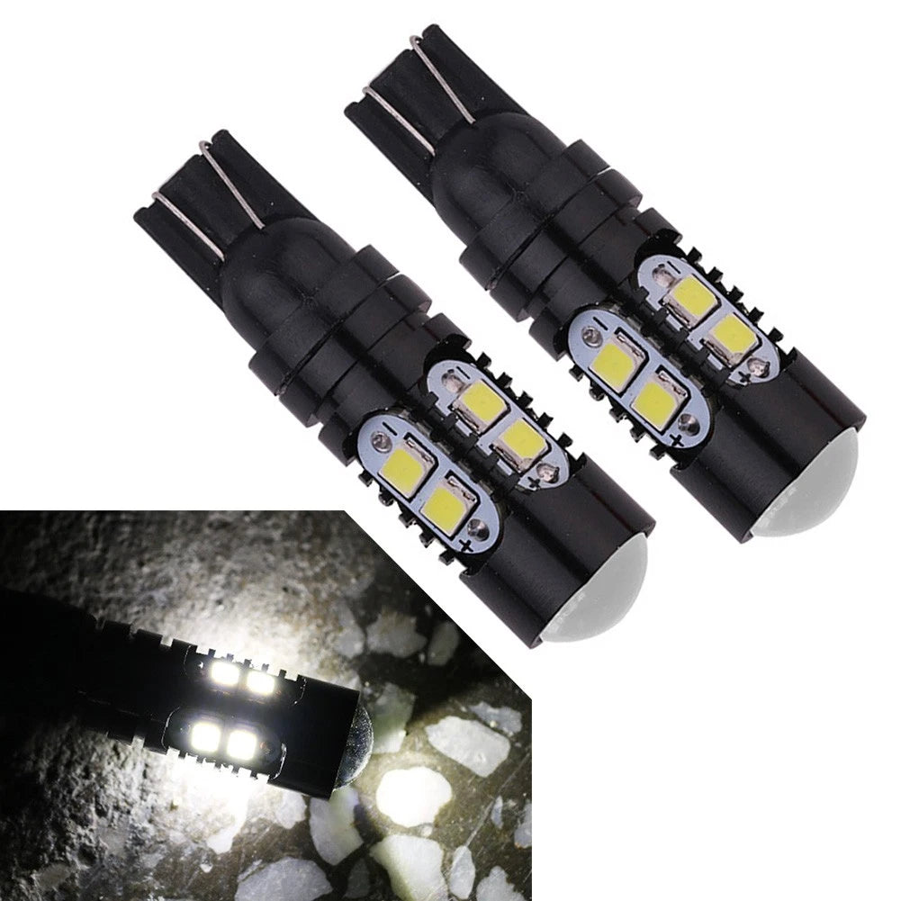 Set of 2 T10 2323 10-SMD LED Bulbs 12V 24V Pure White