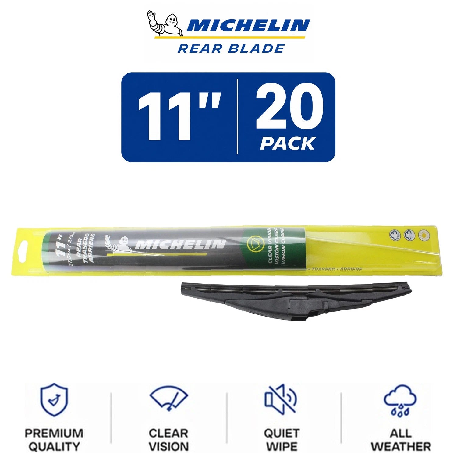 Set of 2 Michelin Rear Wiper Blades for Curved-Fit Vehicles (20-Pack)