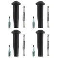 Set of 4 NGK Laser Platinum Spark Plugs & Denso Coil Boots for Escape Mariner (2001–2012)