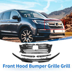 Front Bumper Grille for Honda Pilot (2019–2020) - Black, Set of 1