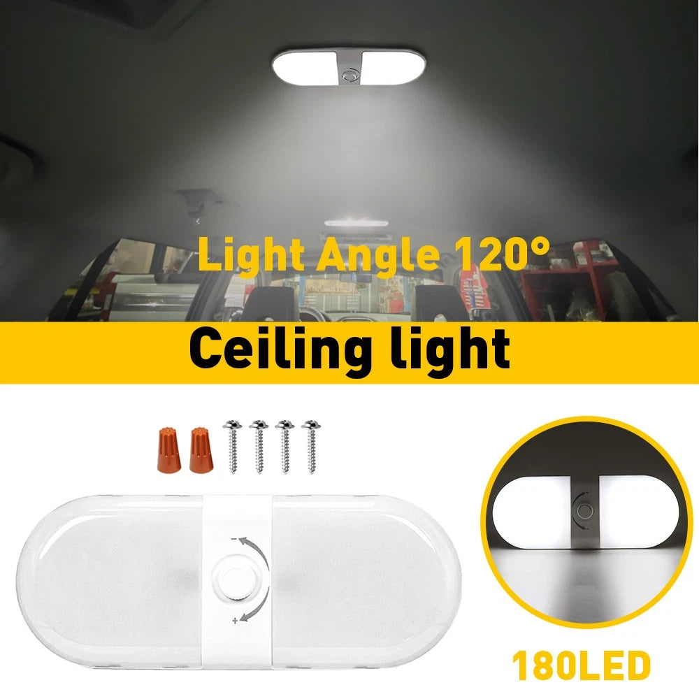 Dimmable 700LM 3 Color LED Ceiling Dome Lamp for RV Camper (12V 24V)