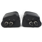Black PU Leather Saddle Bags for Harley Sportster Dyna (2004-2023)