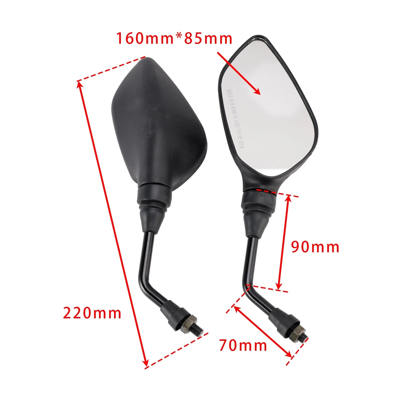 Mirror Set of 2 for Bajaj Rouser 135 / Rouser NS125 Fi (JD231600 JD231601)