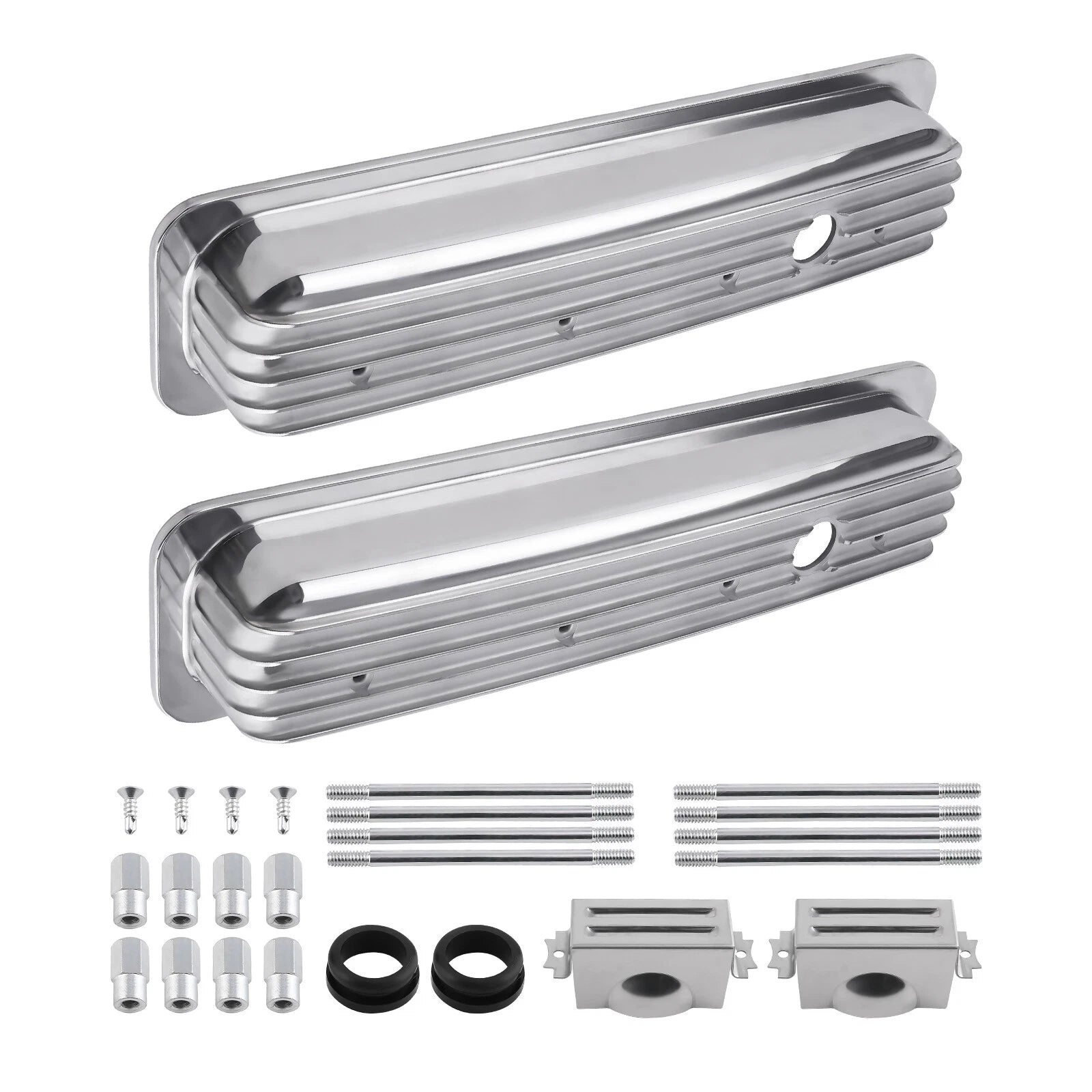 Polished Valve Covers for Small Block Chevy (SBC) 283 327 (1960–1986)