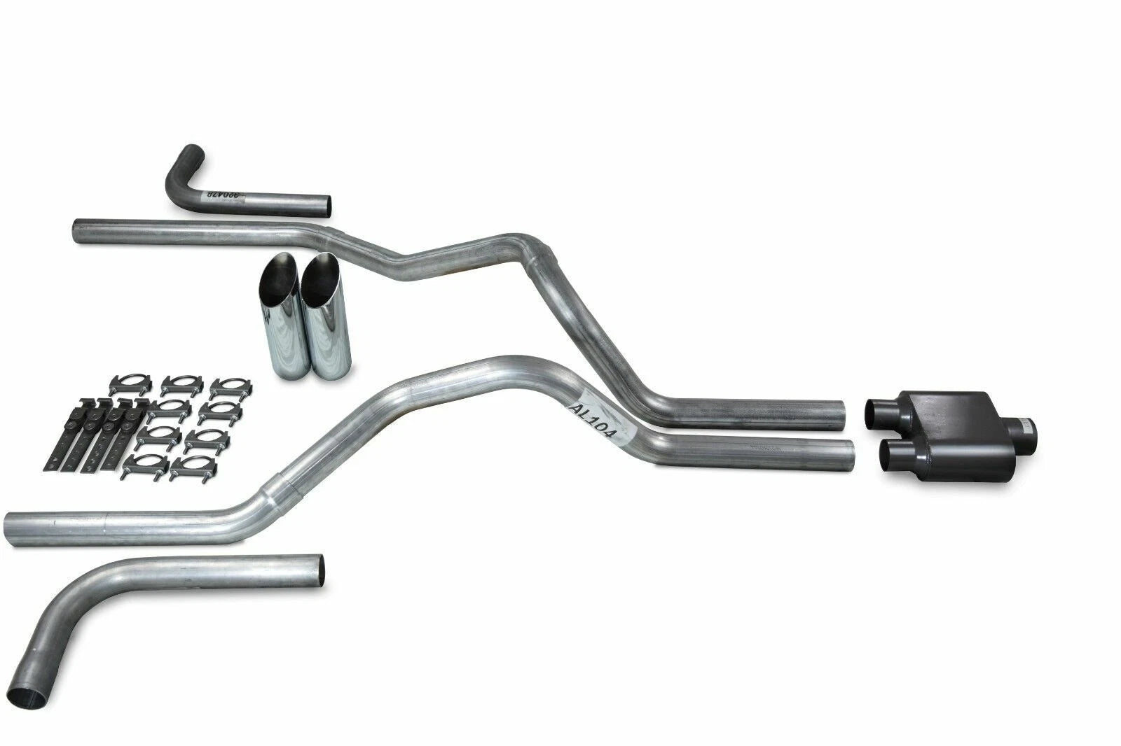 2.5" Dual Exhaust Kit for Ford F150 (2021–2025) - 1 Chamber Slash Tips