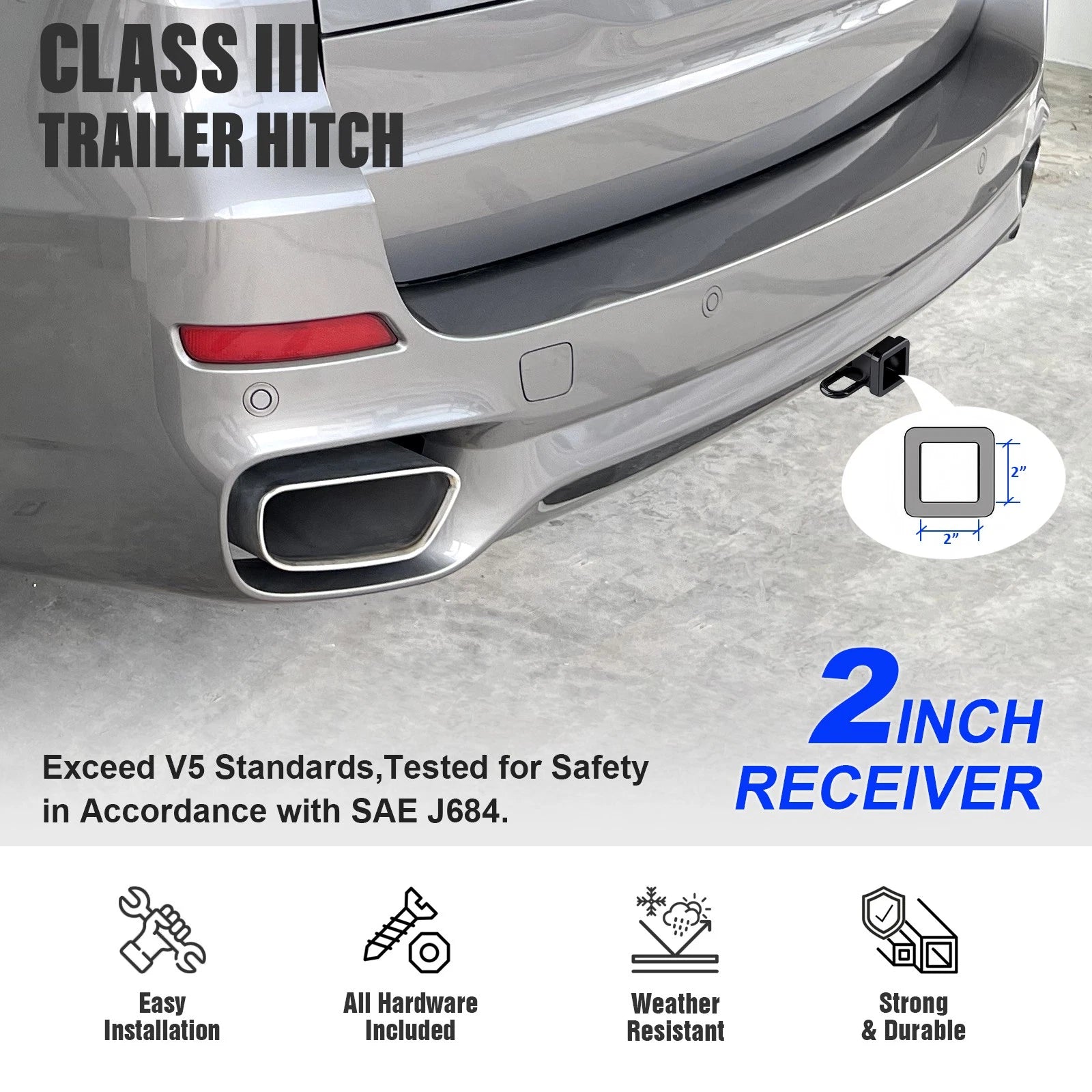 Towing Hitch Receiver Class 3 for BMW X5 X6 (2007-2019)