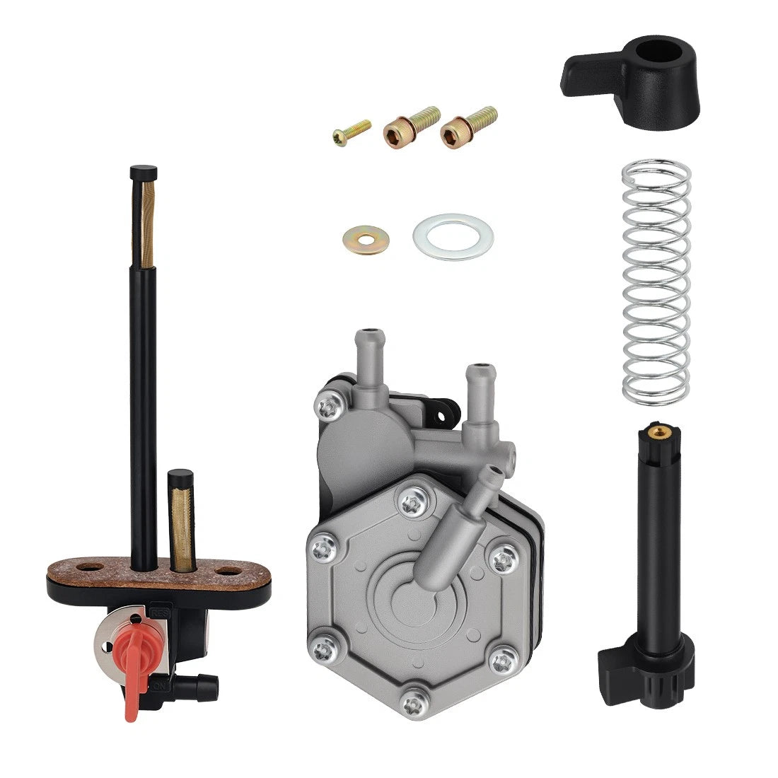 Petcock Fuel Shutoff Valve + Pump w/Lever Spring for Polaris Scrambler 500 (2001–2009)