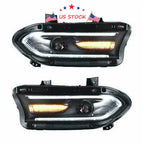 Set of 2 LED Dual Beam Projector Headlights for Dodge Charger (2015–2020)