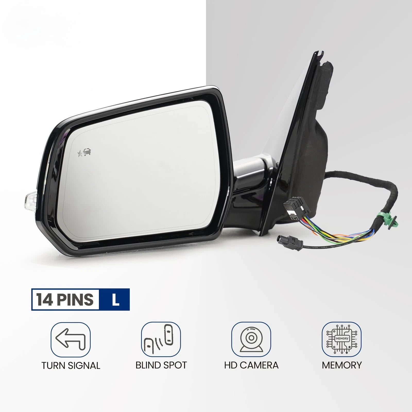 Side Mirror for Chevy Traverse (2020–2021) w/ BLIS & HD Camera, Left Driver