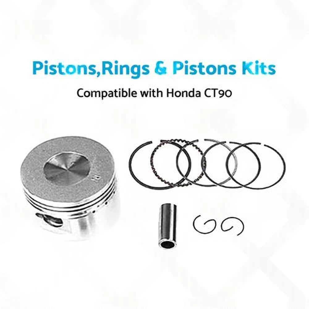 Piston Kit 47mm STD w/ Rings Pin Clips for Honda CT90 (1966–1979)