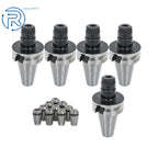 Set of 5 BT40 ER16 Collet Chucks & 10 ER16 Collets for CNC Milling