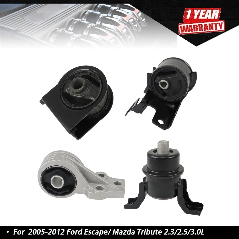 Set of 4 Engine Mounts for Ford Escape/Mazda Tribute (2005–2012)