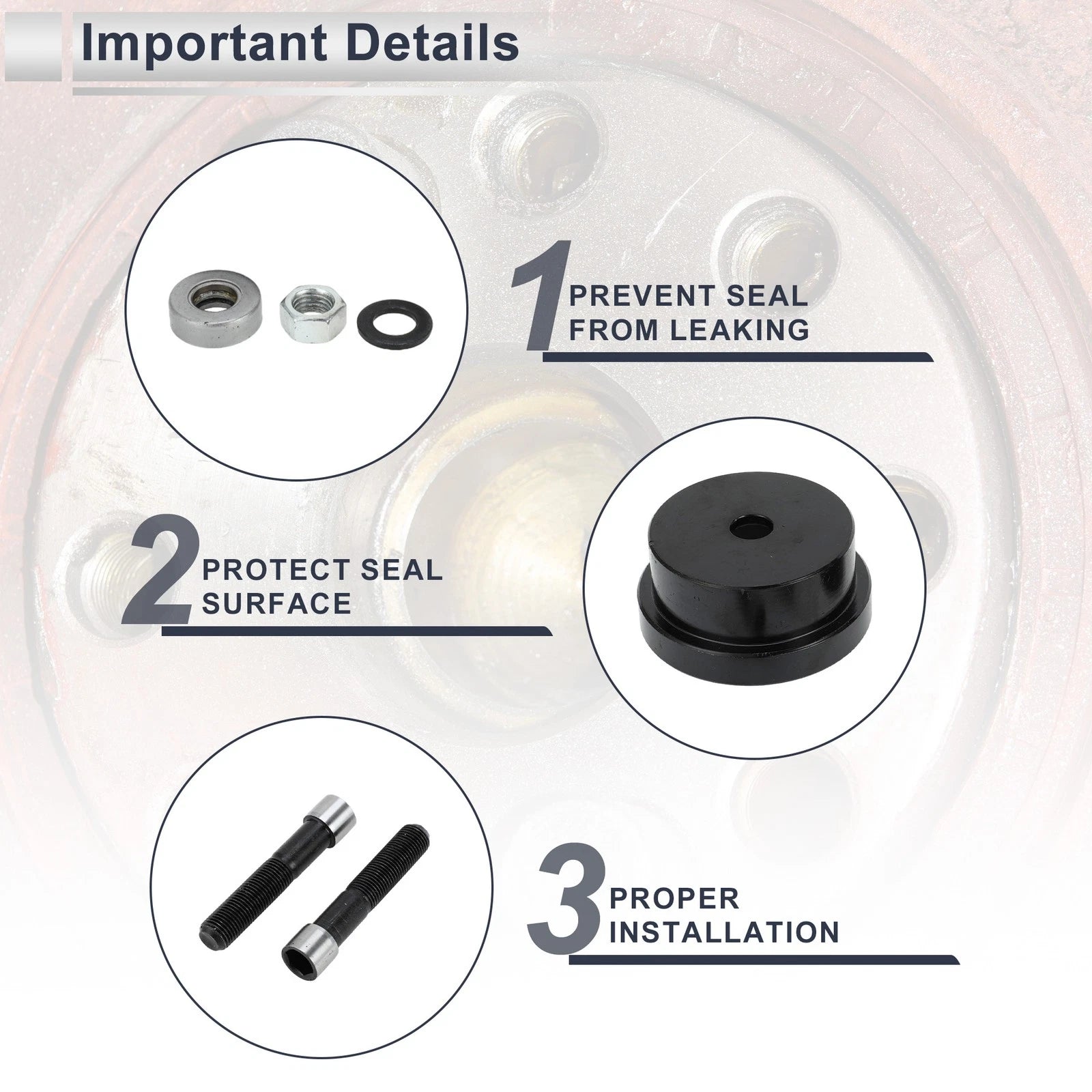 Set of 1 Crankshaft Seal Installer Tool for Ford F-250 Super Duty (2008–2010)