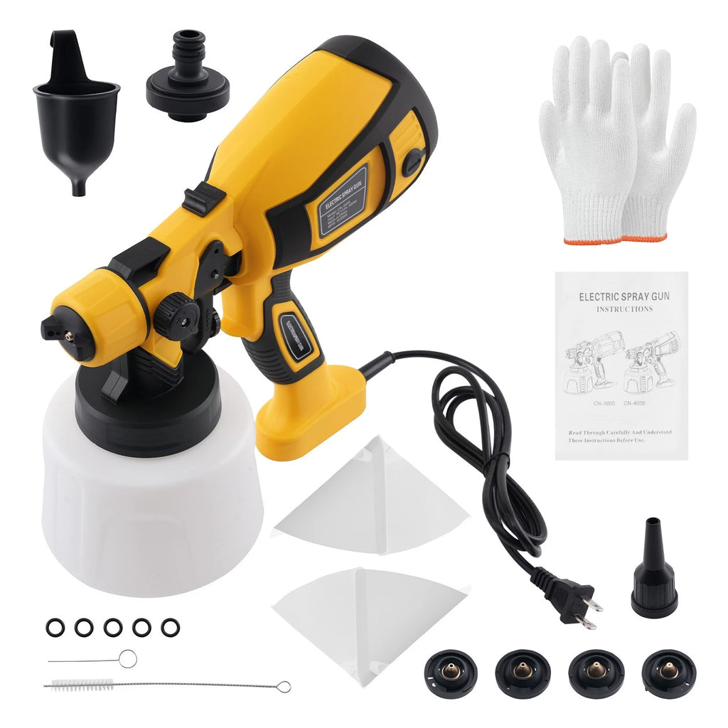 HVLP Paint Sprayer with 4 Nozzles for Universal Use (600W-800W)