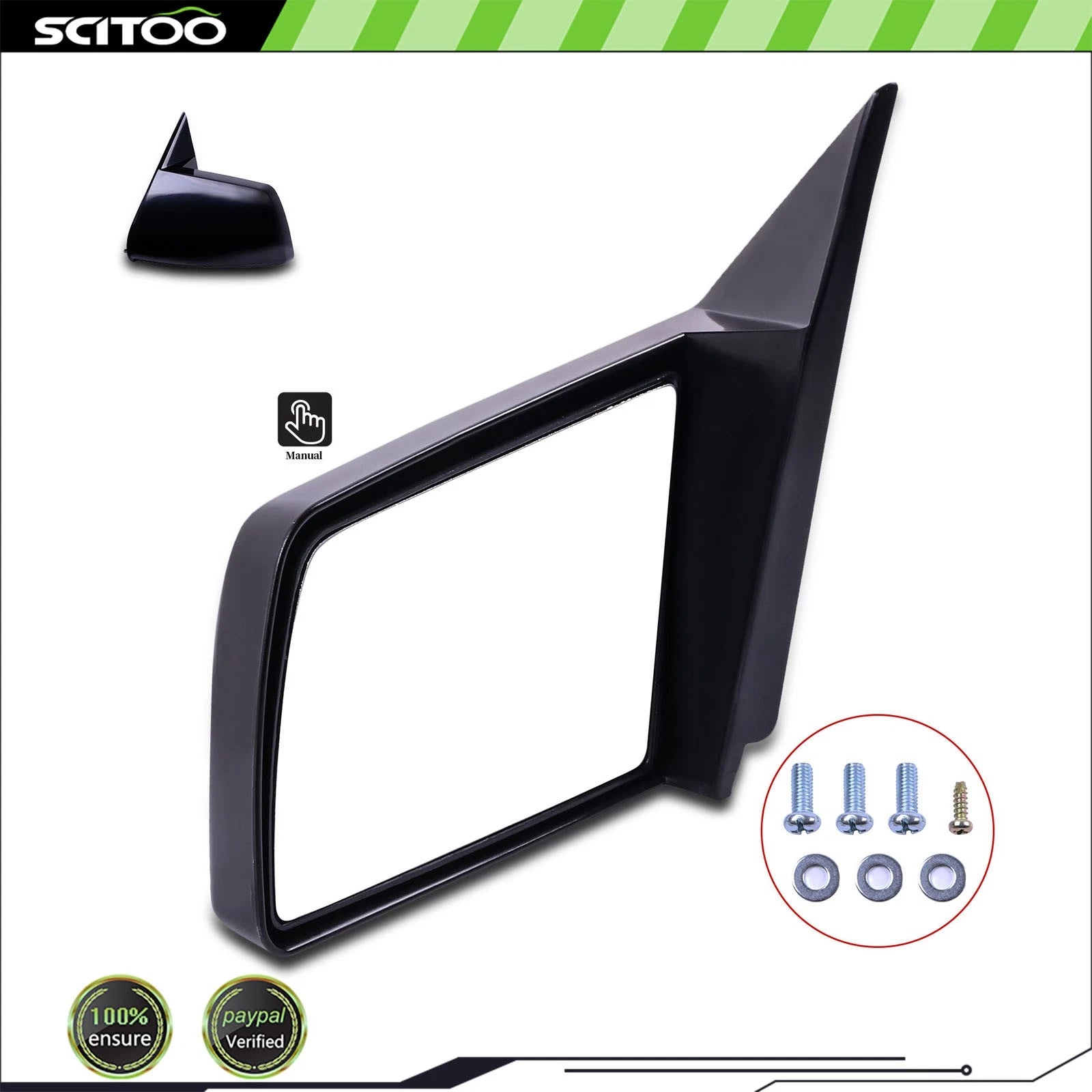 Manual Side View Door Mirror Left for GMC Chevy C/K Pickup (1988–1999)