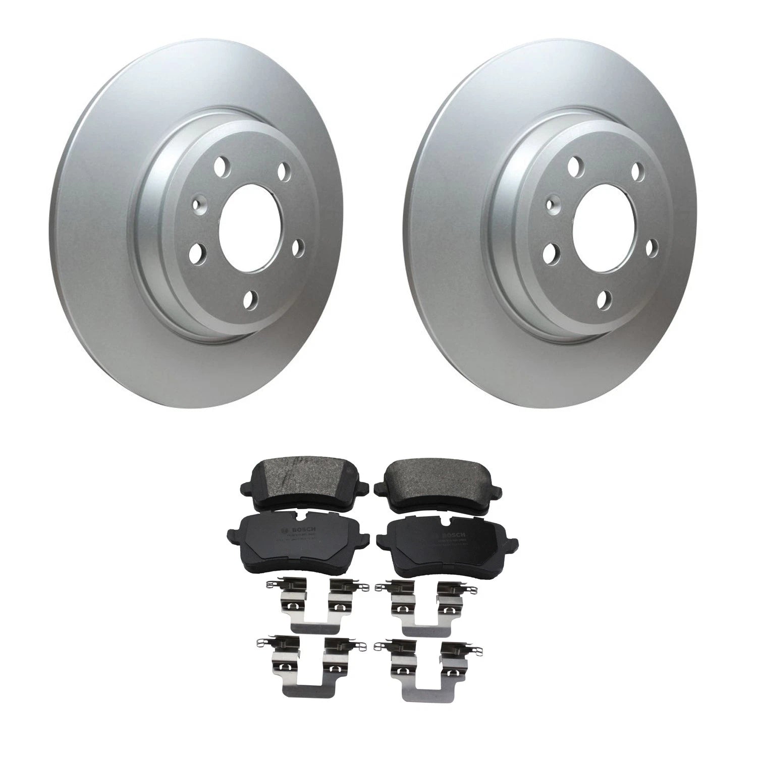Hella Rear Rotor & Bosch QuietCast Disc Brake Pad Kit for Audi A6 Quattro (2005–2011)