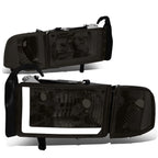 Smoked/Clear Corner LED DRL Headlight for RAM 1500 2500 3500 (1994–2002)
