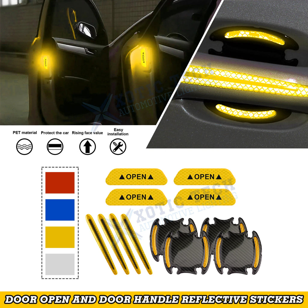 Warning Reflective Night Safety Stickers for Auto Door Open Handle Bowl (2020–2024)