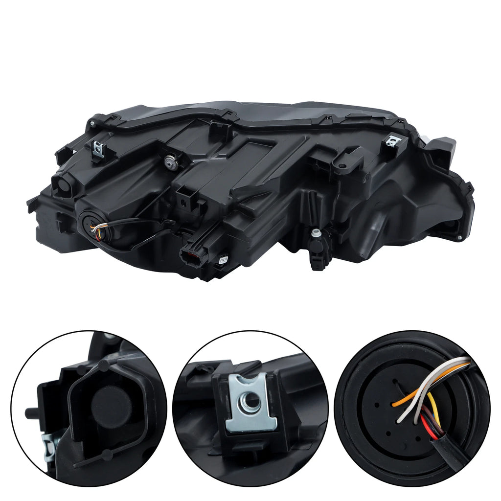 Full LED Headlight for Nissan Rogue S (2021–2023) Black Trim Left Side