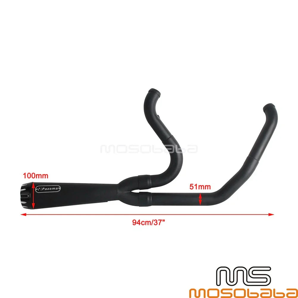 Exhaust System w/ End Cap for Harley Touring FLTRX FLTRXS FLTRK FLTRXP (2014-2023)
