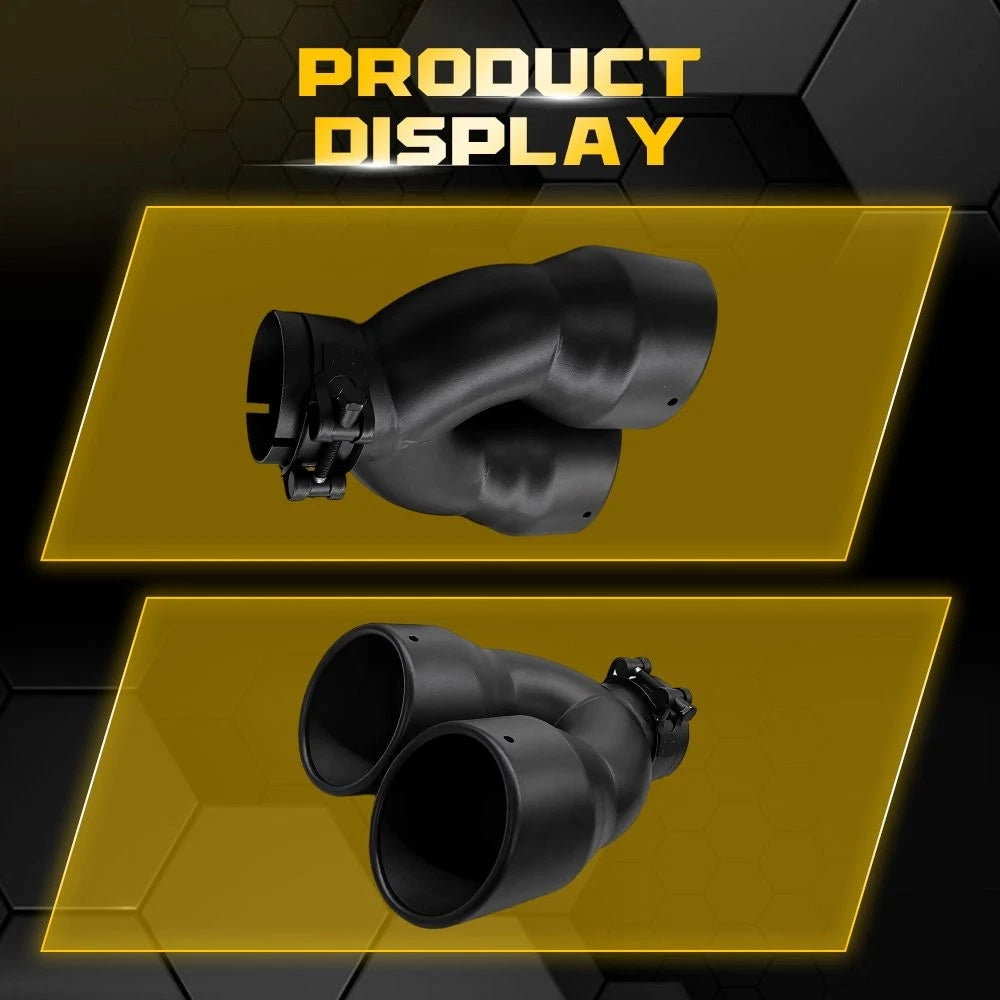 2.5" Inlet Dual Exhaust Tip for Universal Fit (7" Outlet, 8.5" Length)