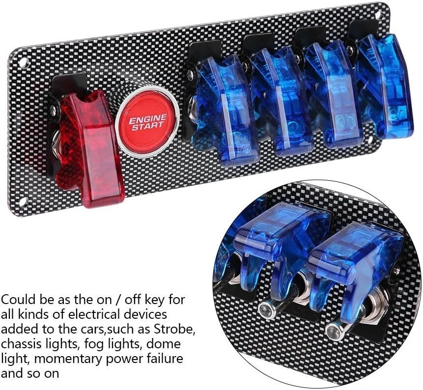 Ignition Switch Panel with LED for Racing Car (12V)