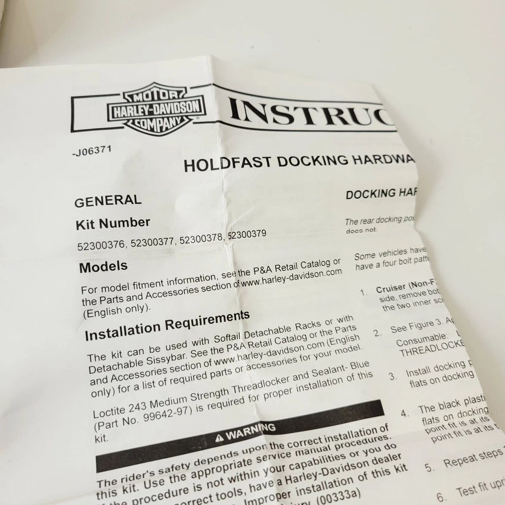 Holdfast Docking Hardware for Harley Softail FLFB FLFBS FXBR FXBRS (2018–2023) 52300377