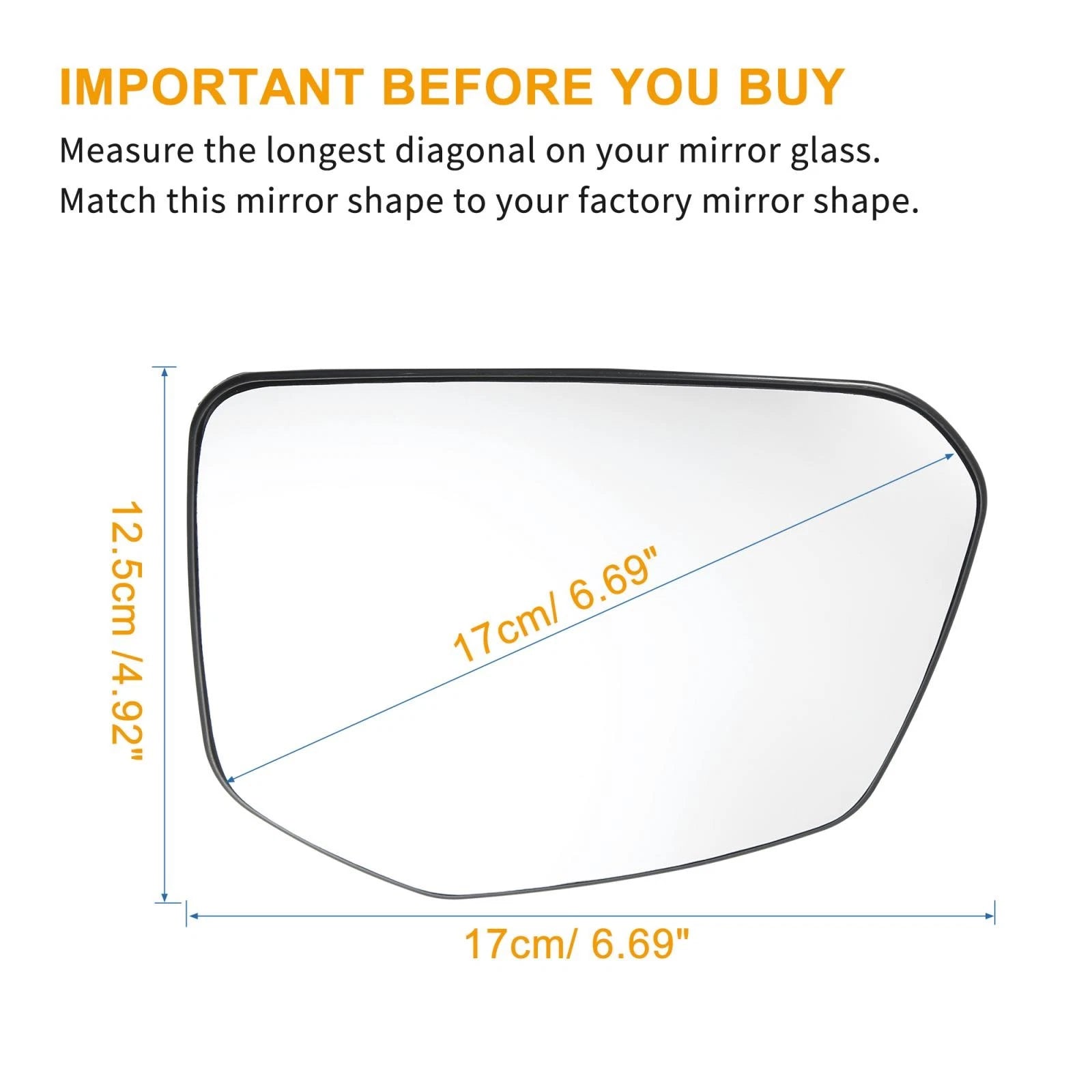 Heated Rearview Right Passenger Side Mirror Glass 76253TEAT01 for Honda Civic 