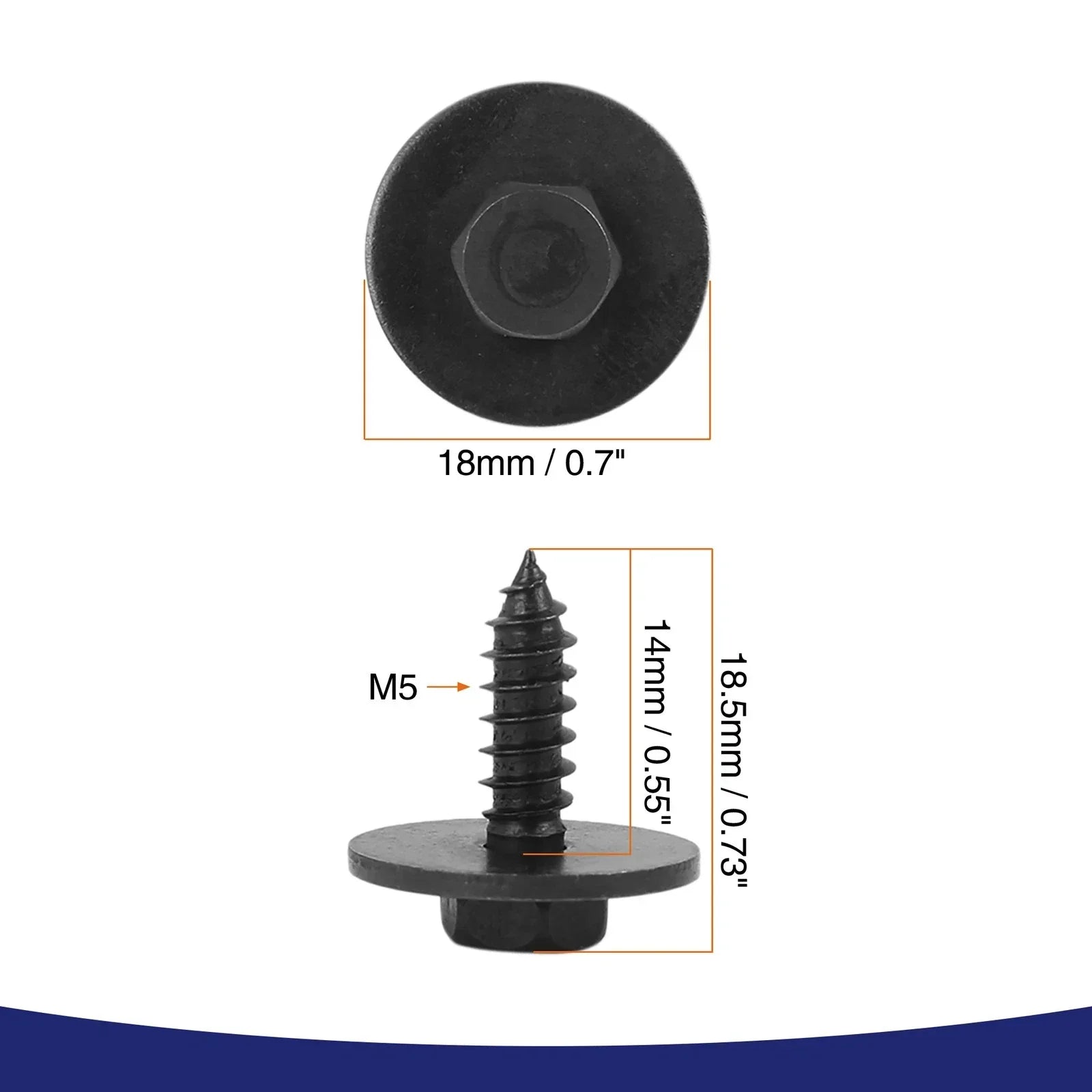 Hex Head Metal Screws with Washer for BMW E46 E60 E90 10 x