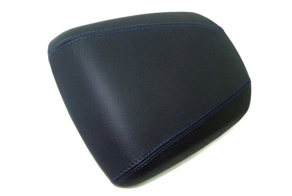 Vinyl Leather Console Armrest Cover for Hyundai Genesis Coupe (2010–2013) Blue Stitch